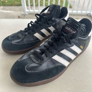 Adidas Men's Black and White Samba Sneakers Size 10